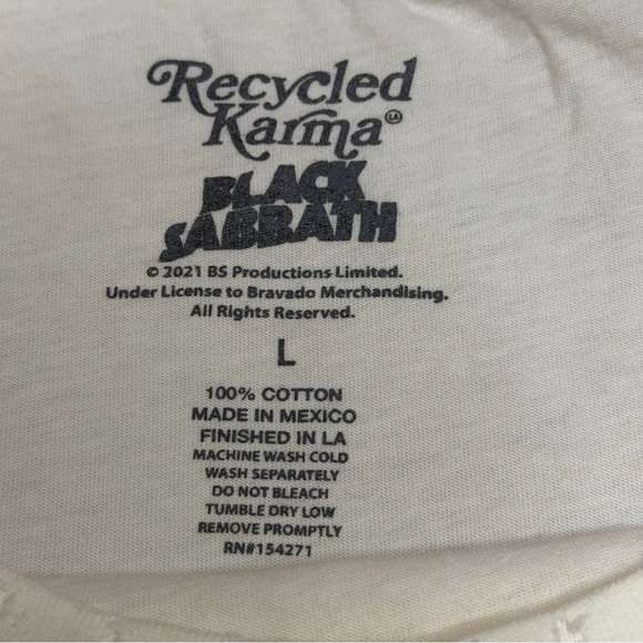 Recycled karma Black Sabbath tee shirt new no tags - Picture 2 of 9